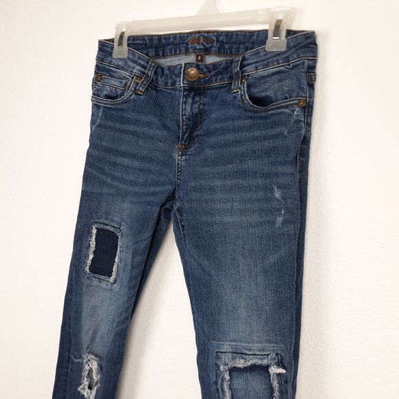 Kut from the Kloth Women's Skinny Jeans Size 2 Distressed Medium Wash Blue Denim - Picture 2 of 12
